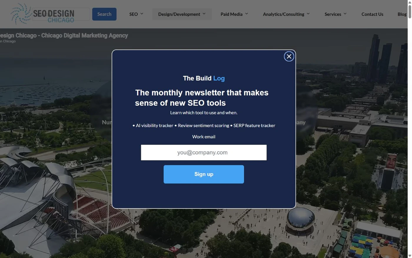 SEO Design Chicago homepage