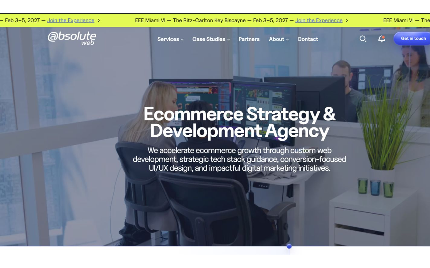 Absolute Web homepage captured for the Miami AEO and GEO agency comparison in September 2026