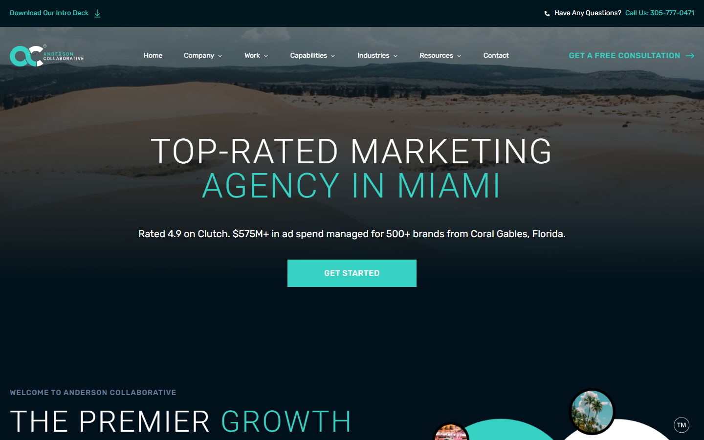 Anderson Collaborative homepage captured for the Miami AEO and GEO agency comparison in September 2026