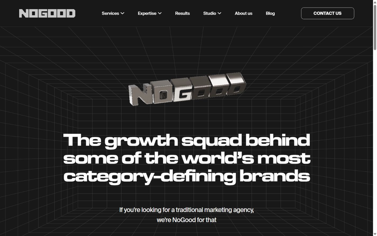 NoGood homepage captured for the Miami AEO and GEO agency comparison in September 2026