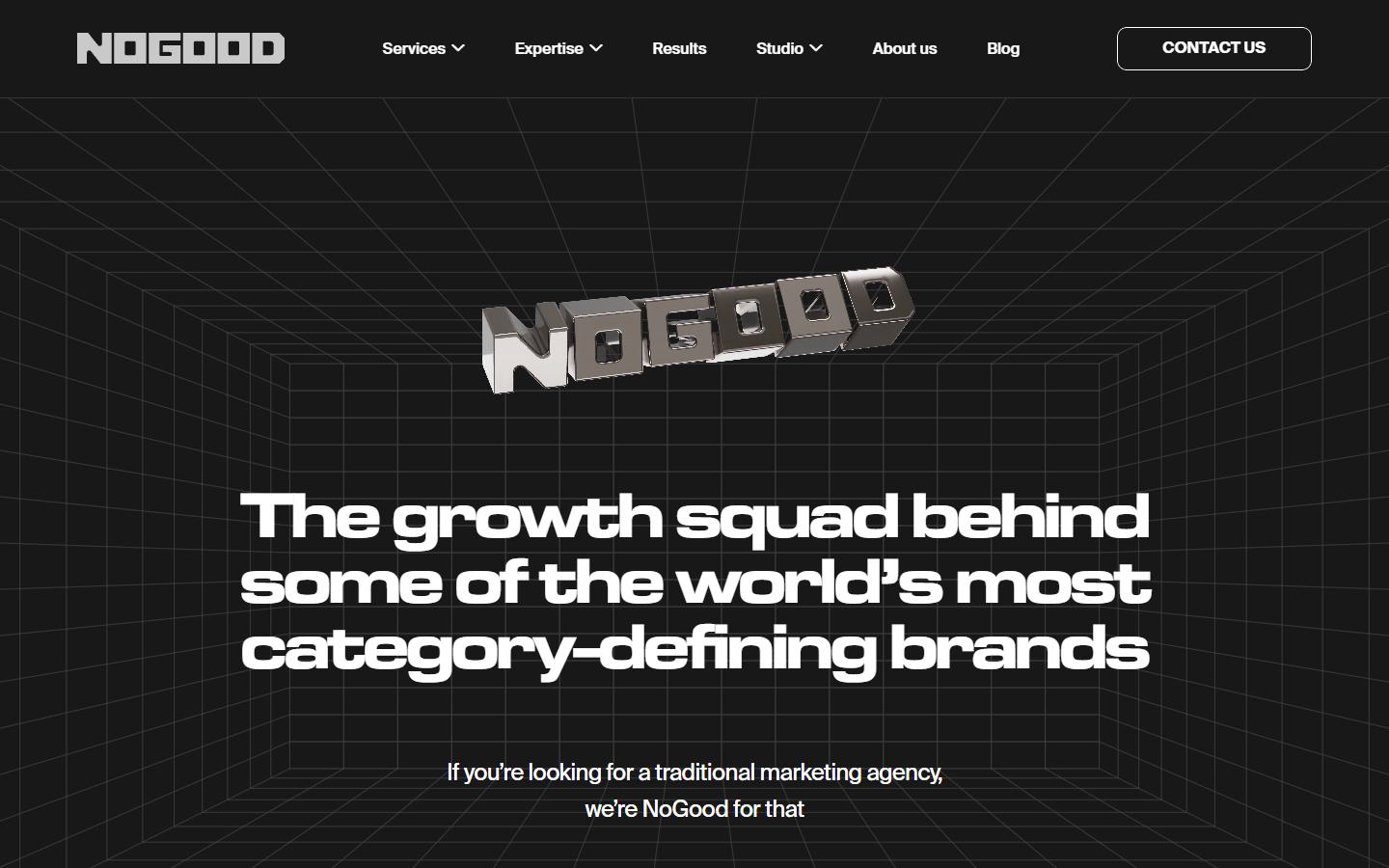NoGood homepage captured for the New York AEO and GEO agency comparison in September 2026
