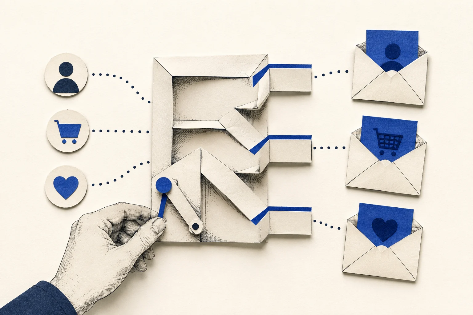 Paper channels turn different customer signals into distinct email messages.